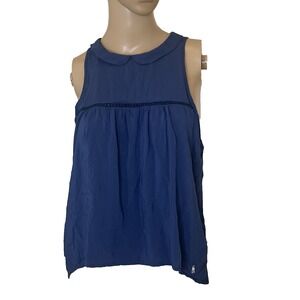 Vintage Abercrombie and Fitch Y2K Tank Top Peter Pan Collar Sz Med Moose Logo‎